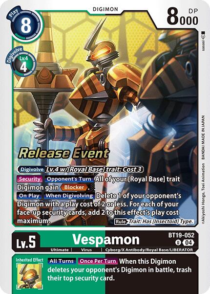 Vespamon [BT19-052 U] [Release Special Booster 2.0 Celebration Event Cards] Foil