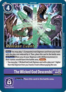 The Wicked God Descends! [BT19-099 U] [Release Special Booster 2.0 Celebration Event Cards] Foil