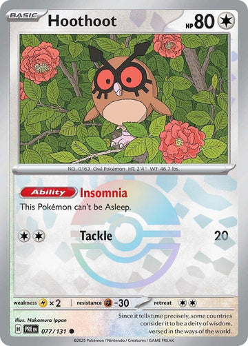 Hoothoot (Poke Ball Pattern) [077/131] - (Prismatic Evolutions) Holofoil