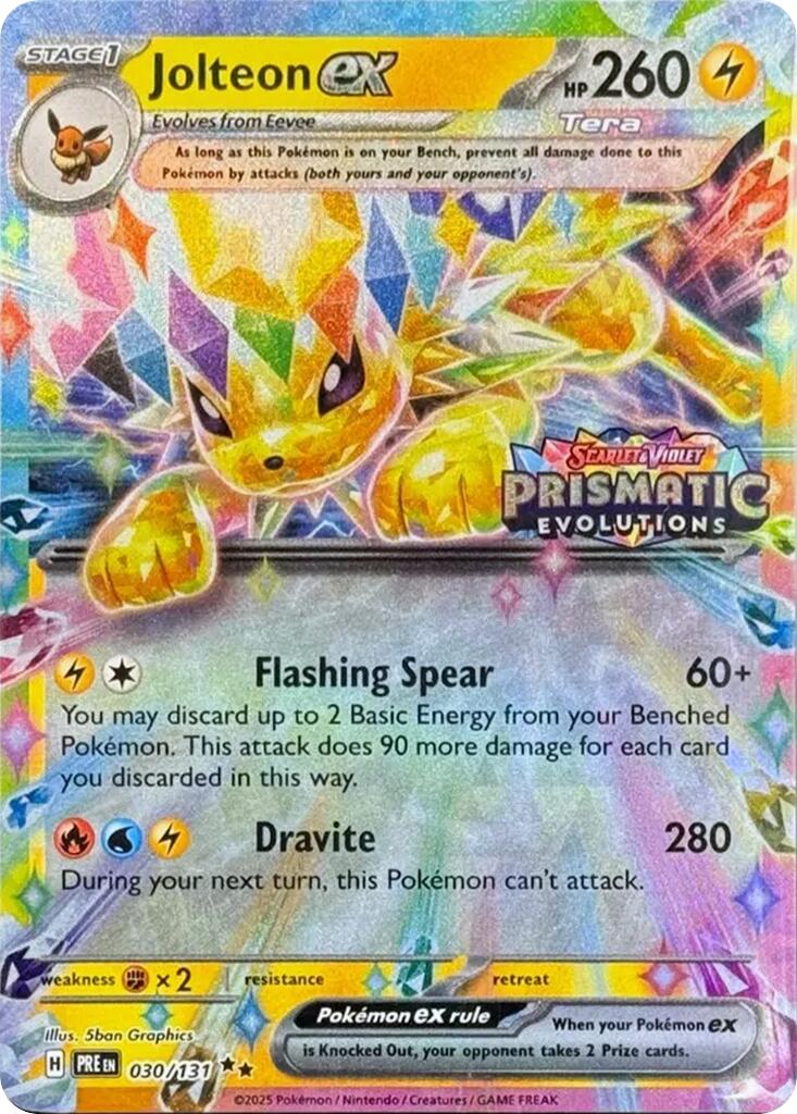 Jolteon ex - 030/131 (Prismatic Evolutions Stamp) [030/131] [Miscellaneous Cards & Products] Holofoil