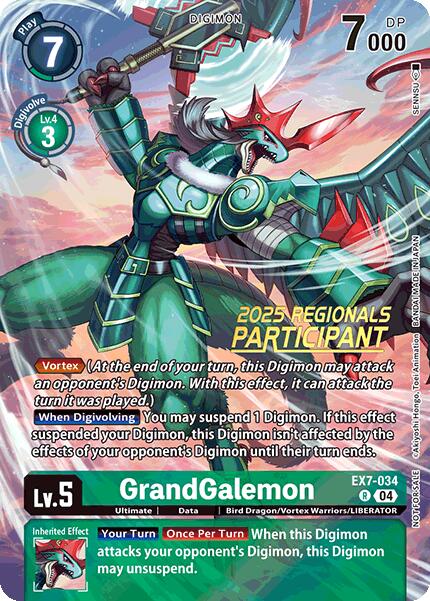 GrandGalemon (2025 Regionals Participant) [EX7-034 R] [Digimon LIBERATOR] Foil