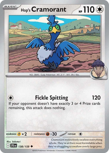 Hop's Cramorant [138/159] [Journey Together] Reverse Holofoil