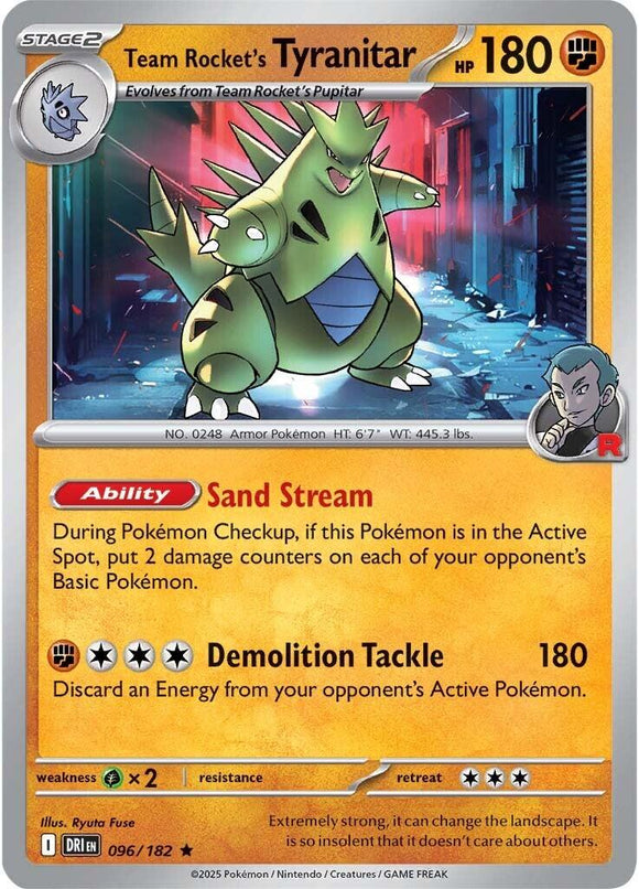 Team Rocket's Tyranitar [096/182] [Destined Rivals] Reverse Holofoil