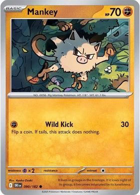 Mankey [090/182] [Destined Rivals] Reverse Holofoil