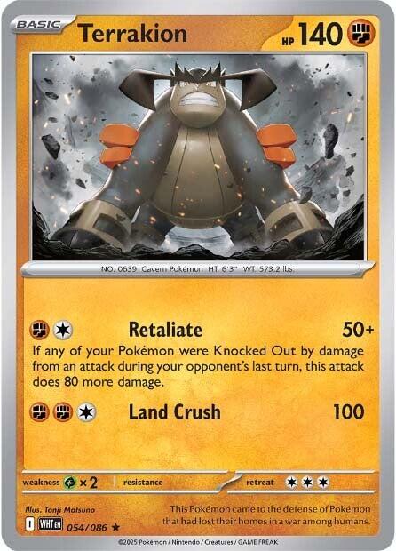 Terrakion [054/086] [White Flare] Reverse Holofoil