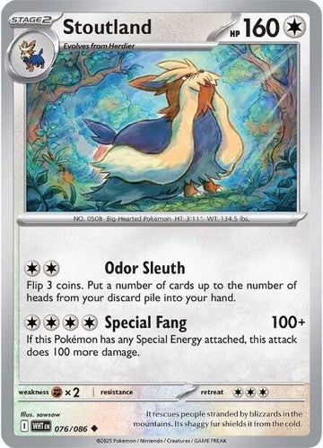 Stoutland [076/086] [White Flare] Reverse Holofoil