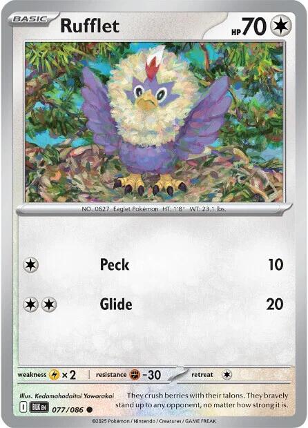 Rufflet [077/086] [Black Bolt] Reverse Holofoil