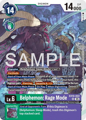 Belphemon: Rage Mode [EX10-022 SR] [Sinister Order] Foil