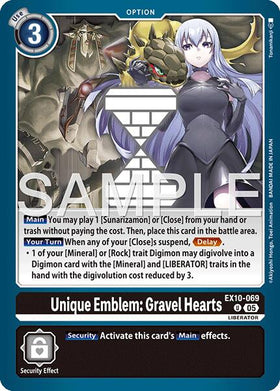 Unique Emblem: Gravel Hearts [EX10-069 U] [Sinister Order]