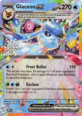 Glaceon ex - 026/131 (Holiday Calendar) [026/131] [Prismatic Evolutions] Holofoil