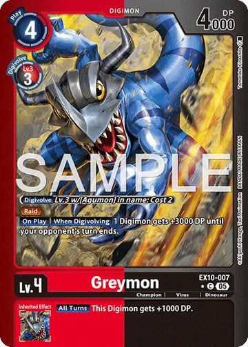 Greymon (Limited Foil) [EX10-007 C] [Sinister Order] Foil