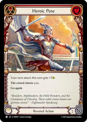 Heroic Pose (Red) [SUP057] [Super Slam] Rainbow Foil