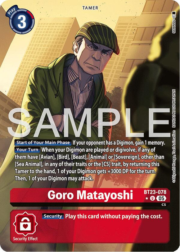 Goro Matayoshi (Alternate Art) [BT23-078 U] [Hackers' Slumber] Foil