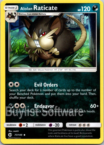 Alolan Raticate [77/149] [Sun & Moon Base Set]