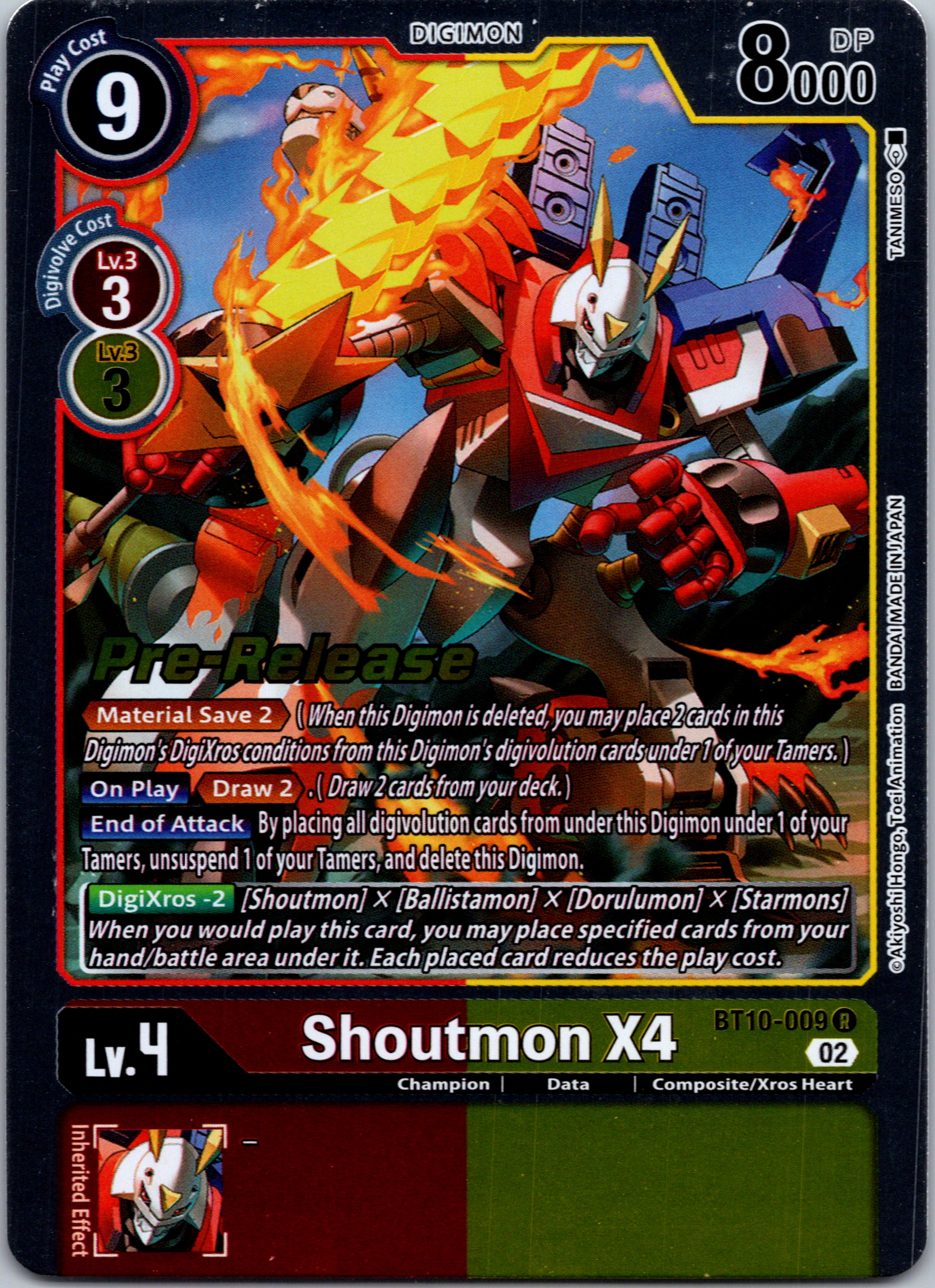 Shoutmon X4 [BT10-009] [Xros Encounter Pre-Release Cards] Foil