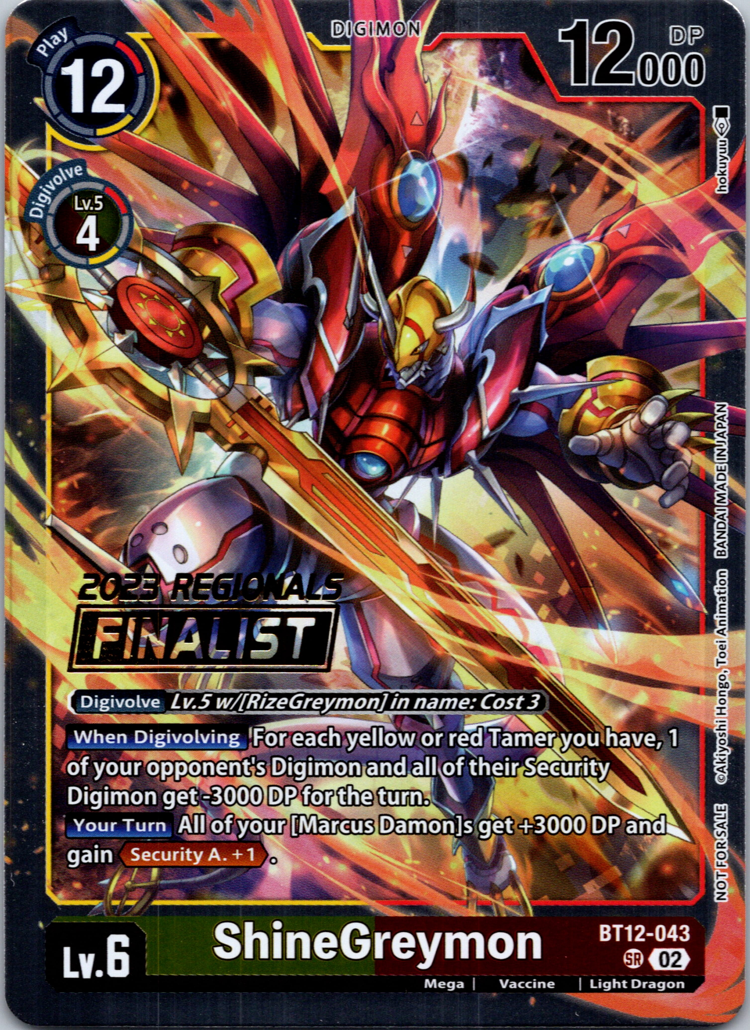 ShineGreymon (2023 Regionals Finalist) [BT12-043] [Across Time] Foil