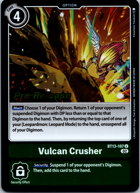 Vulcan Crusher [BT13-107 U] [Versus Royal Knights Pre-Release Cards] Foil