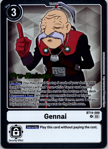 Gennai [BT14-088] [Blast Ace Pre-Release Cards] Foil