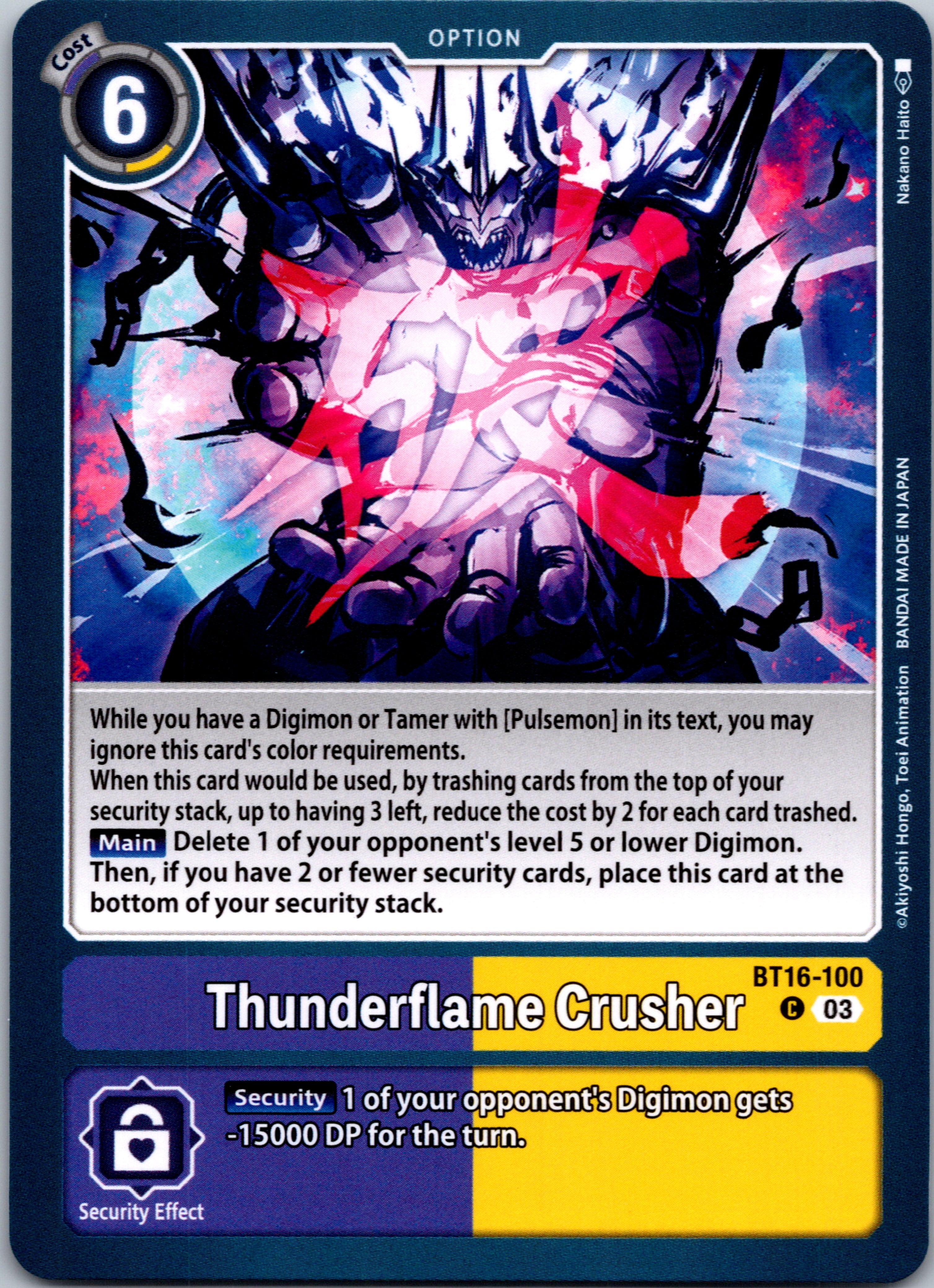 Thunderflame Crusher [BT16-100-C] [Beginning Observer] Normal