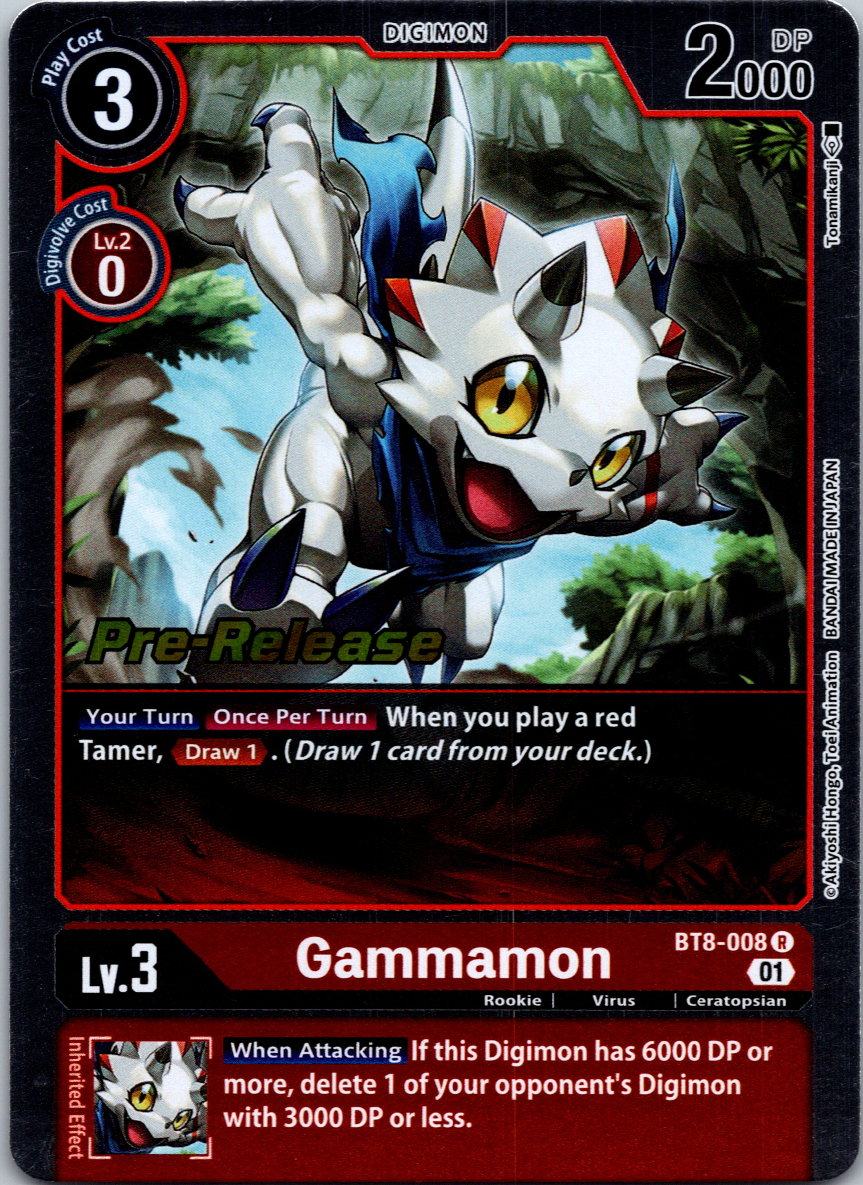 Gammamon [BT8-008] [New Awakening Pre-Release Cards] Foil