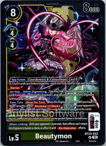 Beautymon [BT23-033 R] [Hackers' Slumber Release Event Cards] Foil