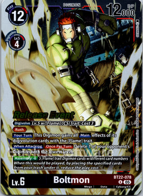 Boltmon [BT22-078 U] [Cyber Eden Release Event Cards] Foil