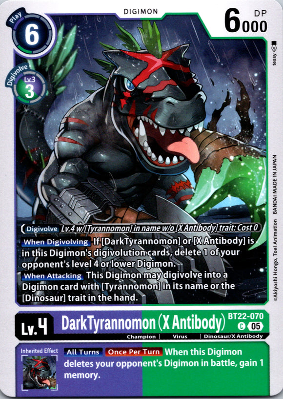 Dark Tyrannomon (X Antibody) [BT22-070 C] [Cyber Eden]