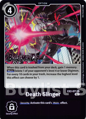 Death Slinger (Alternate Art) [EX2-071] [Starter Deck 14: Beelzemon Advanced Deck Set Pre-Release Cards] Foil