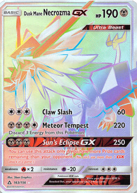 Dusk Mane Necrozma GX (Secret Rare) [163/156] [Ultra Prism] Holofoil
