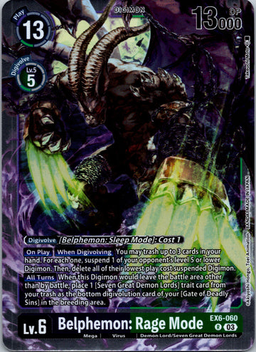 Belphemon: Rage Mode [EX6-060-R] [Infernal Ascension] Foil