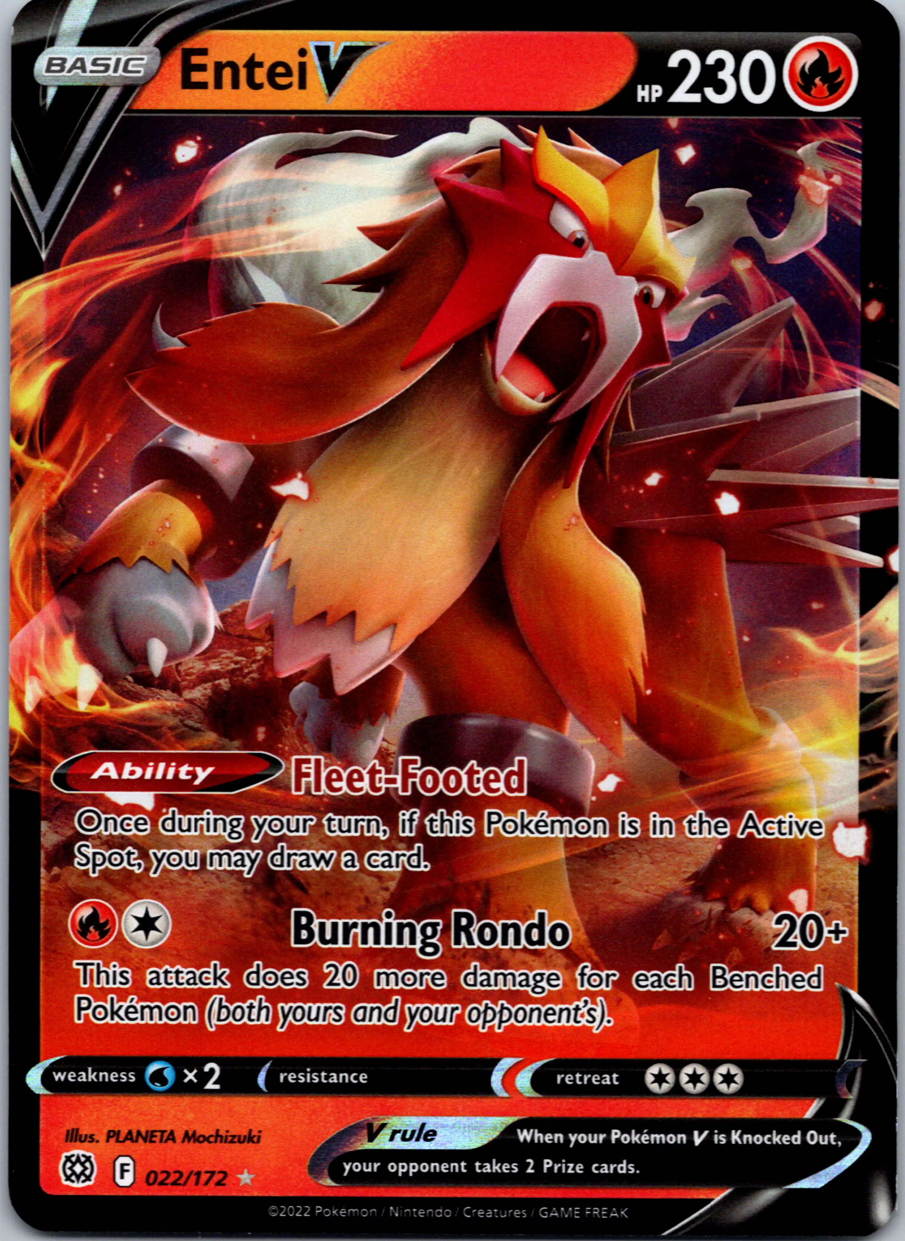 Entei V [022/172] [Brilliant Stars] Holofoil