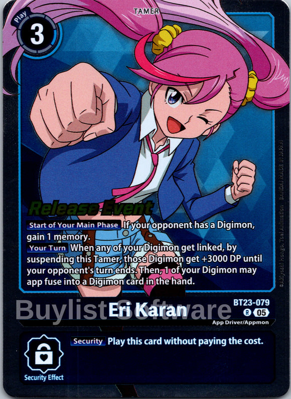 Eri Karan [BT23-079 R] [Hackers' Slumber Release Event Cards] Foil