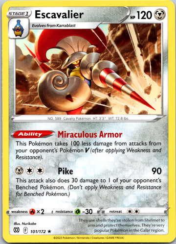Escavalier [101/172] [Brilliant Stars] Reverse Holofoil
