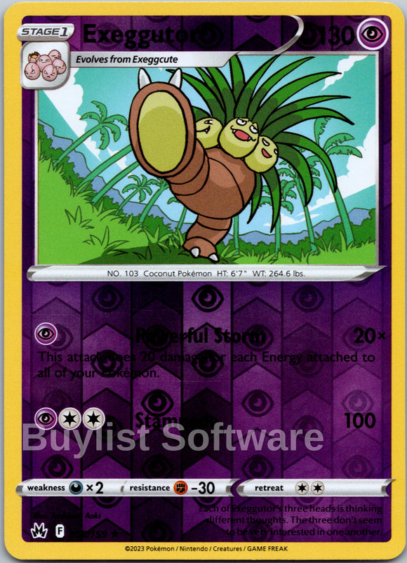 Exeggutor [058/159] [Crown Zenith] Reverse Holofoil