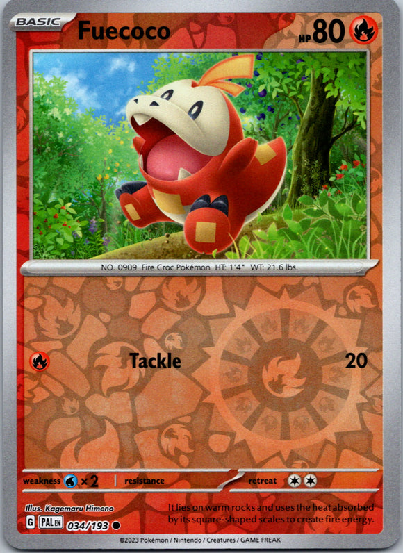 Fuecoco - 034/193 [034/193] [Paldea Evolved] Reverse Holofoil