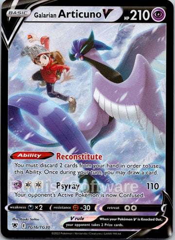 Galarian Articuno V [TG16/TG30] [Astral Radiance Trainer Gallery] Holofoil