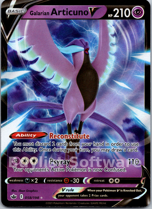 Galarian Articuno V (058/198) [Sword & Shield: Chilling Reign]