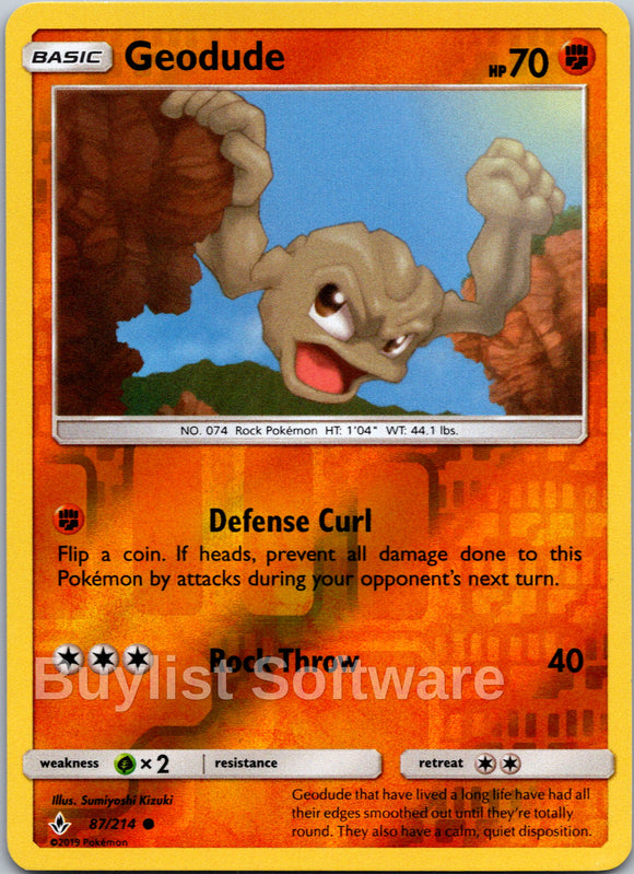 Geodude [87/214] [Unbroken Bonds] Reverse Holofoil