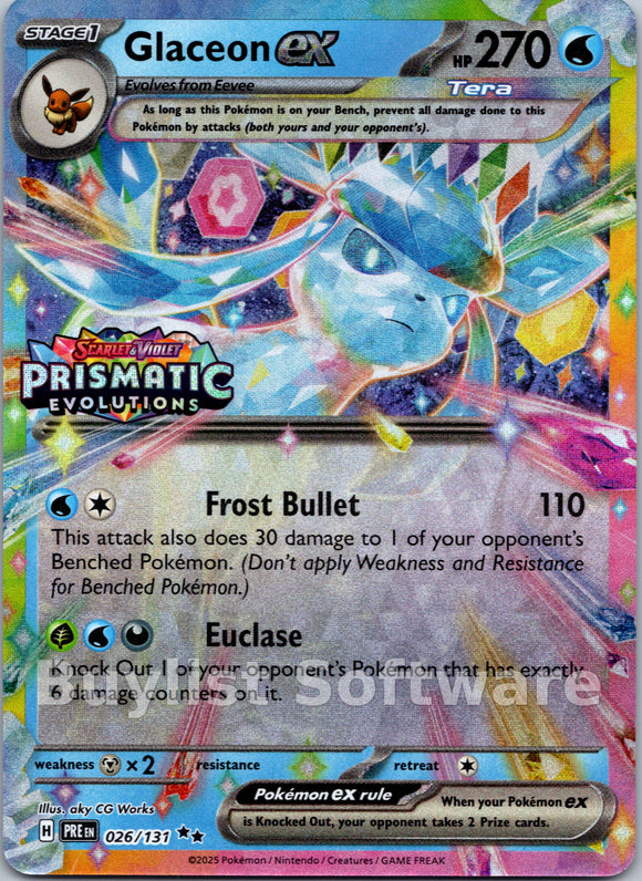Glaceon ex - 026/131 (Prismatic Evolutions Stamp) [026/131] [Prismatic Evolutions] Holofoil