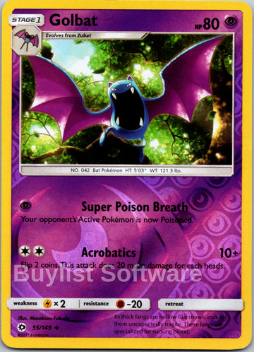 Golbat [55/149] [Sun & Moon Base Set] Reverse Holofoil