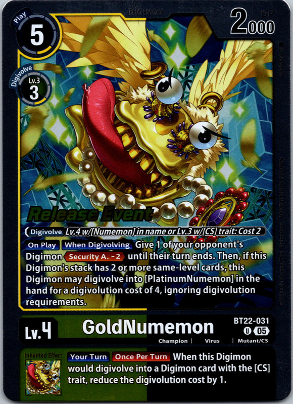 GoldNumemon [BT22-031 U] [Cyber Eden Release Event Cards] Foil