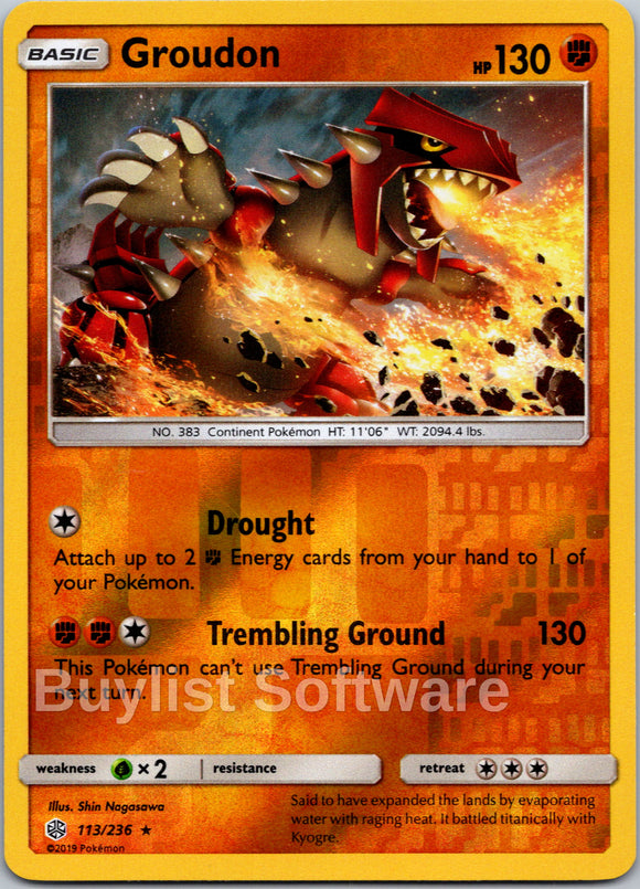 Groudon [113/236] [Cosmic Eclipse] Reverse Holofoil