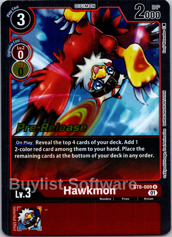 Hawkmon [BT8-009] [New Awakening Pre-Release Cards] Foil