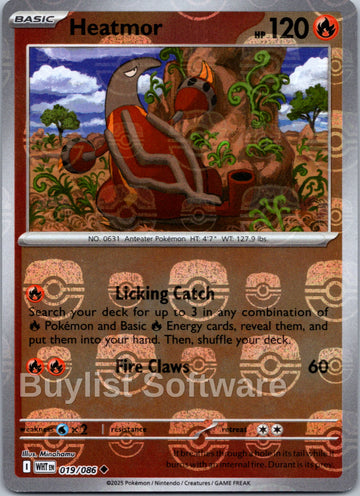 Heatmor (Master Ball Pattern) [019/086] [White Flare] Holofoil