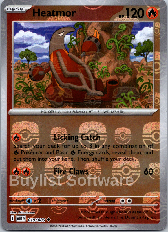 Heatmor (Master Ball Pattern) [019/086] [White Flare] Holofoil