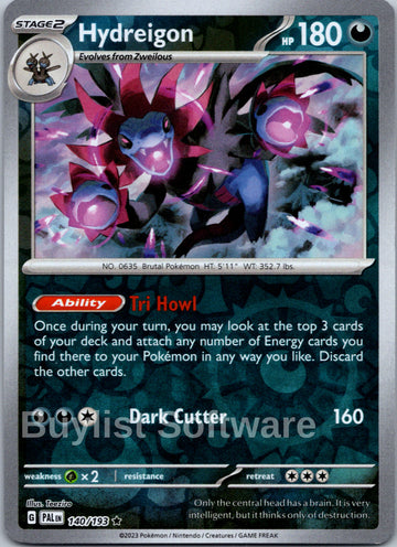 Hydreigon [140/193] [Paldea Evolved] Reverse Holofoil