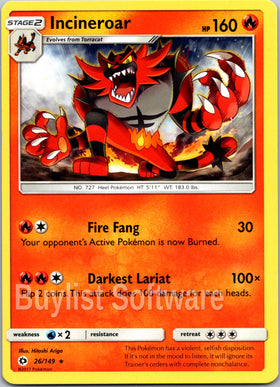 Incineroar [26/149] [Sun & Moon Base Set]