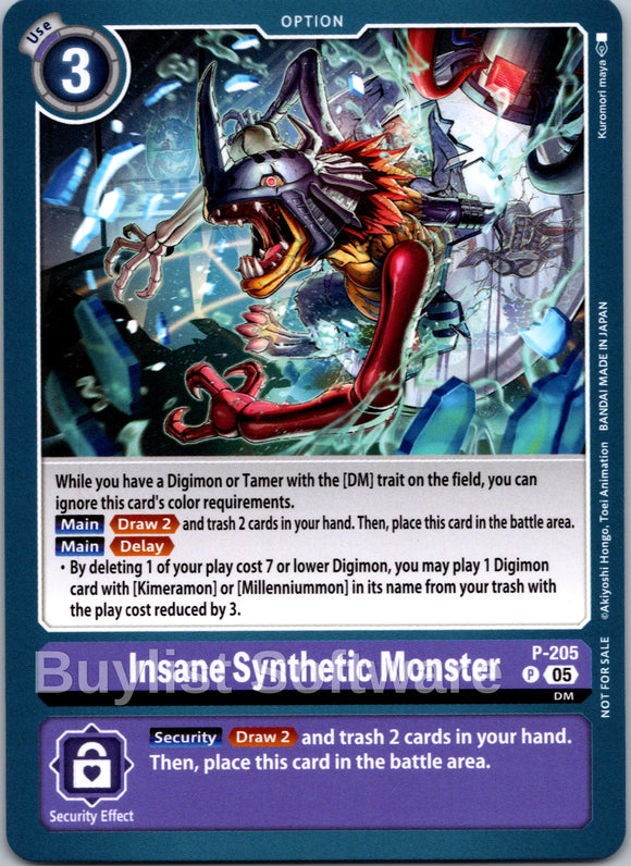 Insane Synthetic Monster (Store Tournament 2025 Vol.4 Participation Pack) [P-205 P] [Digimon Promotion Cards]