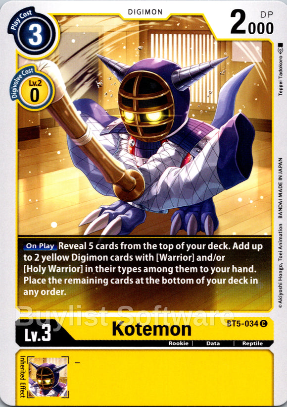 Kotemon [BT5-034] [Battle of Omni] Normal