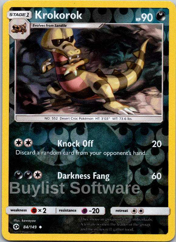 Krokorok [84/149] [Sun & Moon Base Set] Reverse Holofoil